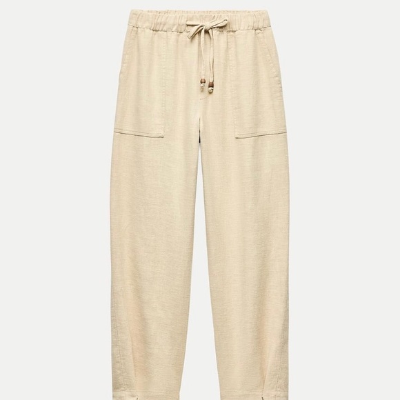 Zara - beige straight leg pants NWT - Picture 3 of 4